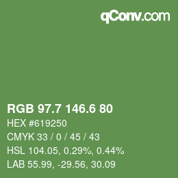 カラーコード: RGB 97.7 146.6 80 | qconv.com