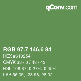 カラーコード: RGB 97.7 146.6 84 | qconv.com