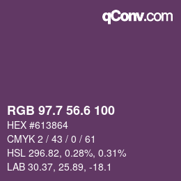 カラーコード: RGB 97.7 56.6 100 | qconv.com
