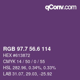 カラーコード: RGB 97.7 56.6 114 | qconv.com