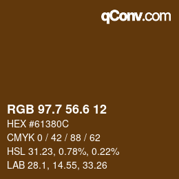 カラーコード: RGB 97.7 56.6 12 | qconv.com