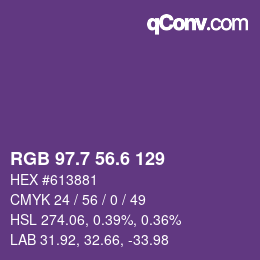カラーコード: RGB 97.7 56.6 129 | qconv.com