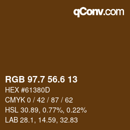 カラーコード: RGB 97.7 56.6 13 | qconv.com
