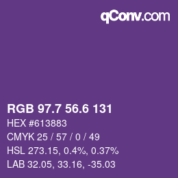 カラーコード: RGB 97.7 56.6 131 | qconv.com