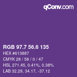 カラーコード: RGB 97.7 56.6 135 | qconv.com