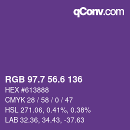 カラーコード: RGB 97.7 56.6 136 | qconv.com