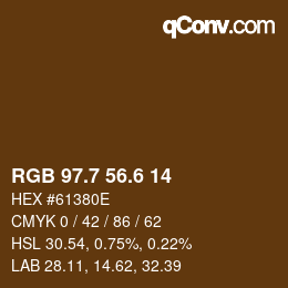 カラーコード: RGB 97.7 56.6 14 | qconv.com