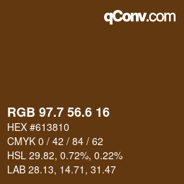 カラーコード: RGB 97.7 56.6 16 | qconv.com