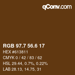 カラーコード: RGB 97.7 56.6 17 | qconv.com