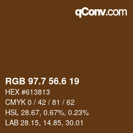カラーコード: RGB 97.7 56.6 19 | qconv.com