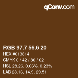 カラーコード: RGB 97.7 56.6 20 | qconv.com