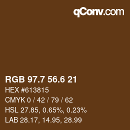 カラーコード: RGB 97.7 56.6 21 | qconv.com