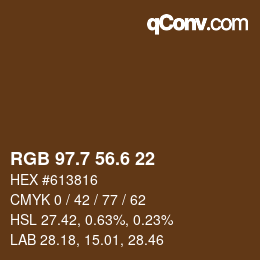 カラーコード: RGB 97.7 56.6 22 | qconv.com