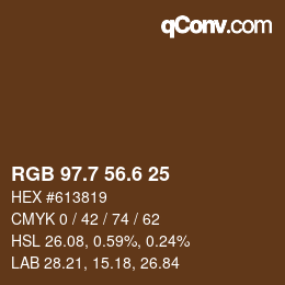 カラーコード: RGB 97.7 56.6 25 | qconv.com
