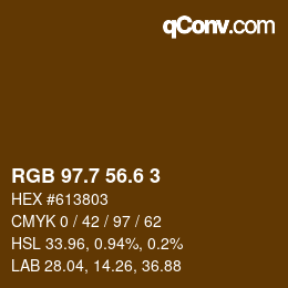 カラーコード: RGB 97.7 56.6 3 | qconv.com
