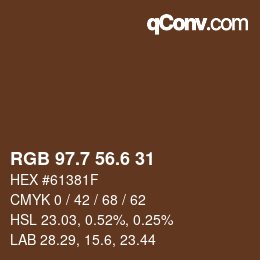 カラーコード: RGB 97.7 56.6 31 | qconv.com