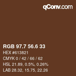 カラーコード: RGB 97.7 56.6 33 | qconv.com