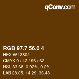 カラーコード: RGB 97.7 56.6 4 | qconv.com