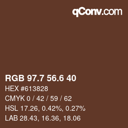カラーコード: RGB 97.7 56.6 40 | qconv.com