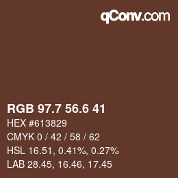 カラーコード: RGB 97.7 56.6 41 | qconv.com