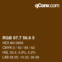 カラーコード: RGB 97.7 56.6 5 | qconv.com