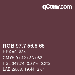 カラーコード: RGB 97.7 56.6 65 | qconv.com