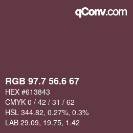 カラーコード: RGB 97.7 56.6 67 | qconv.com