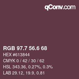 カラーコード: RGB 97.7 56.6 68 | qconv.com