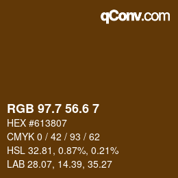 カラーコード: RGB 97.7 56.6 7 | qconv.com