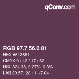 カラーコード: RGB 97.7 56.6 81 | qconv.com