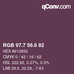 カラーコード: RGB 97.7 56.6 82 | qconv.com