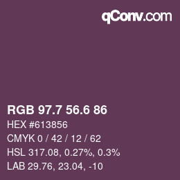 カラーコード: RGB 97.7 56.6 86 | qconv.com