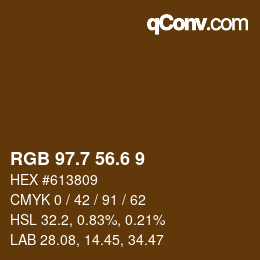 カラーコード: RGB 97.7 56.6 9 | qconv.com