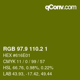 カラーコード: RGB 97.9 110.2 1 | qconv.com