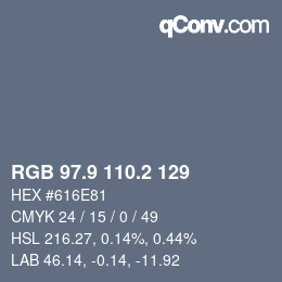 Color code: RGB 97.9 110.2 129 | qconv.com