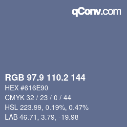 Farbcode: RGB 97.9 110.2 144 | qconv.com