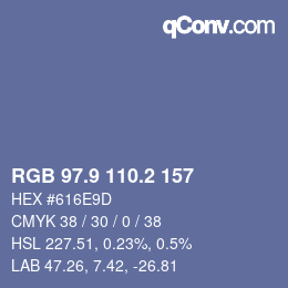 Color code: RGB 97.9 110.2 157 | qconv.com