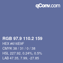 Color code: RGB 97.9 110.2 159 | qconv.com