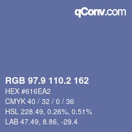 カラーコード: RGB 97.9 110.2 162 | qconv.com