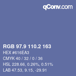 Color code: RGB 97.9 110.2 163 | qconv.com