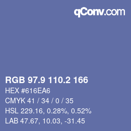 カラーコード: RGB 97.9 110.2 166 | qconv.com