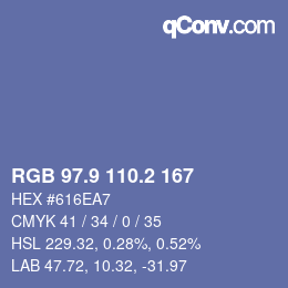 Color code: RGB 97.9 110.2 167 | qconv.com