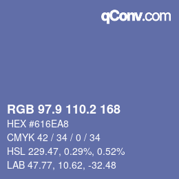 Color code: RGB 97.9 110.2 168 | qconv.com