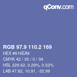 Color code: RGB 97.9 110.2 169 | qconv.com