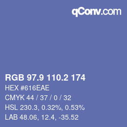 Color code: RGB 97.9 110.2 174 | qconv.com