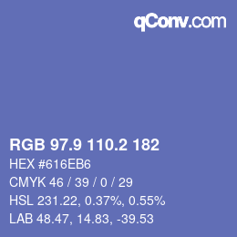 カラーコード: RGB 97.9 110.2 182 | qconv.com