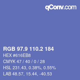 Color code: RGB 97.9 110.2 184 | qconv.com