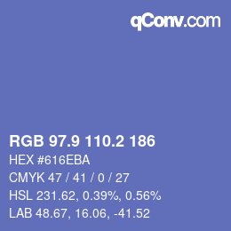 Color code: RGB 97.9 110.2 186 | qconv.com