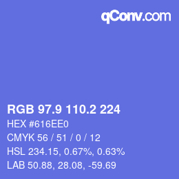 カラーコード: RGB 97.9 110.2 224 | qconv.com