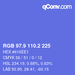 カラーコード: RGB 97.9 110.2 225 | qconv.com